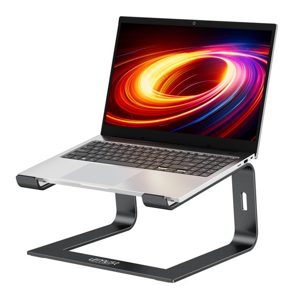 Urmust Laptop Stand for Desk Aluminum Computer Stand Riser Holder for Laptop Compatible with MacBook Air Pro, Dell, HP, Lenovo Samsung, Alienware All Laptops 11-15.6"(Black)