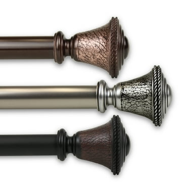 Urn 1" Curtain Rod 28-48 inch - Satin Nickel