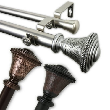 Urn 1" Double Curtain Rod 120-170 inch - Bronze