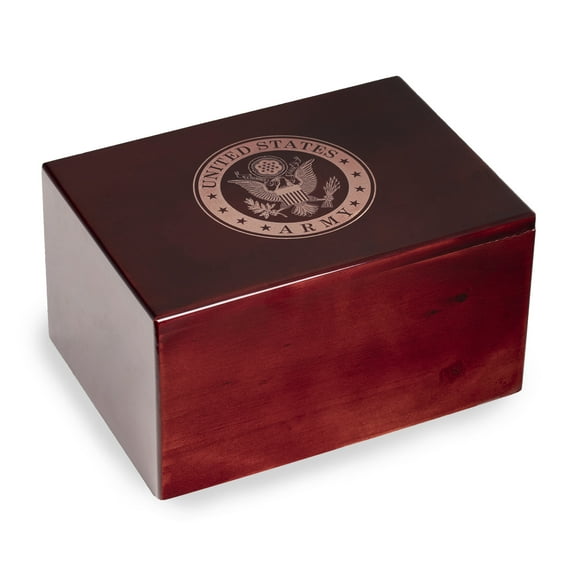 Urn- Extra Large w/ Army Seal- Mahogany