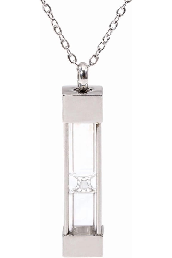 Urn Glass Hourglass Necklaces Cremation Pendant Necklace for Ashes Stainless Steel Chains Memorial Jewelry Glass