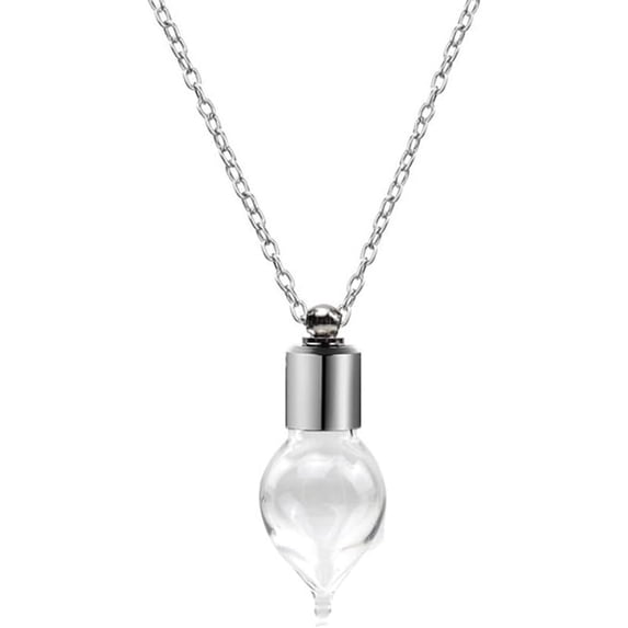 Urn Necklace for Ashes Glass Vial Necklace Stainless Steel Urn Necklace for Women Men Blood Vial Perfume Bottle Pendant Necklace Holder Pet Human Ashes Memorial Keepsake Remembrance Jewelry