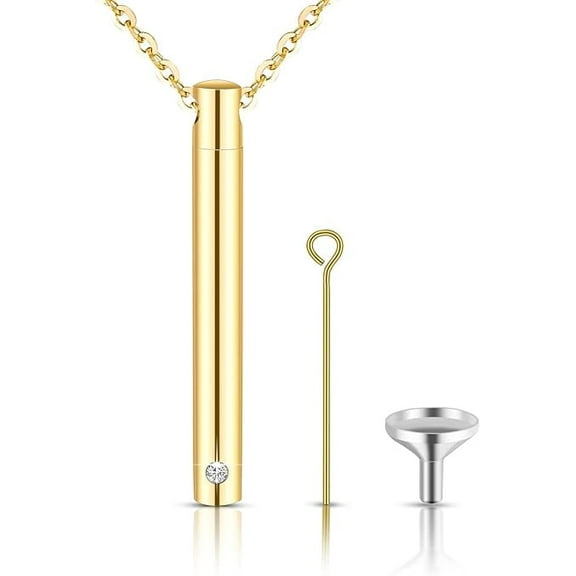 XIUDA Urn Necklace Pendant for Memorial Ashes with Stainless Steel Keepsake Ash Jewelry