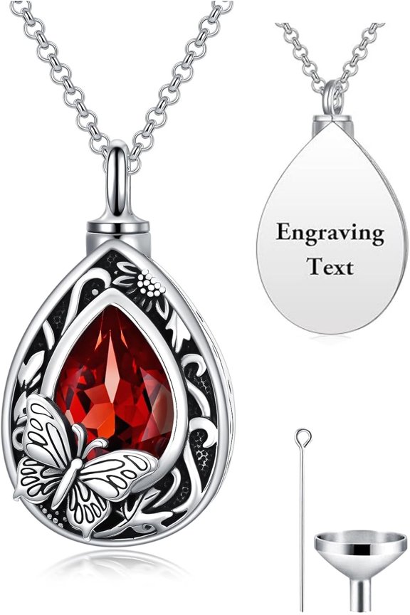 Urn Necklace for Ashes 925 Sterling Silver Keepsake Heart Shaped Cremation Memorial Jewelry Gifts for Women Men