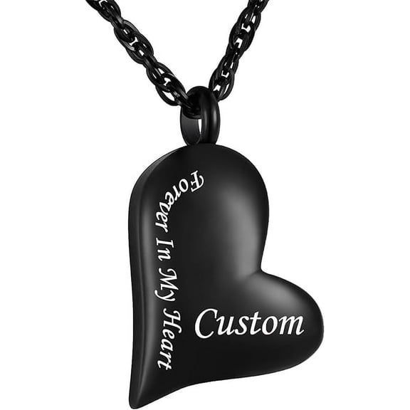 Urn Necklace for Ashes Forever in My Heart Pendant Cremation Necklace Stainless Steel Ashes Jewelry for Dad Mom Papa Husband Wife