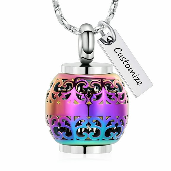 Urn Necklace for Ashes Lantern Jar Cremation Jewelry Stainless Steel Ashes Pendant Mini Jar Keepsake Memorial for Jewelry for Women Men Gifts