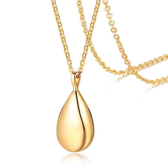 Urn Necklace for Ashes Teardrop Pendant Necklace Stainless Steel Commemorative Necklace Cremation Memorial Jewelry