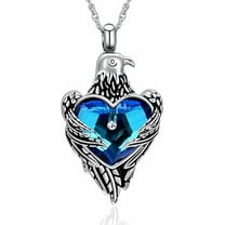 Urn Necklace for Ashes eagle Stainless Steel Cremation Jewelry Heart Crystal Ashes Pendank Keepsake Memorial Urn Jewelry for Men Women