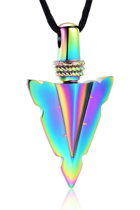 Urn Necklace for Men Arrowhead Cremation Ash Jewelry Memorial Lockets Pendant Keepsakes for Human Ashes for Women Memory Gift