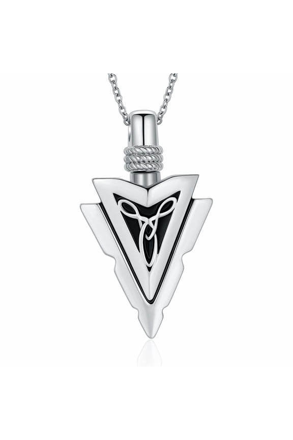 Urn Necklace for Men /Women - Arrowhead Cross Memorial Pendant Cremation Ash Jewelry Bereavement Keepsakes Gift for Loss of a Loved One