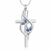 Cross Urn Necklaces for Ashes Urn Necklace for Women, Crystal Butterfly ...