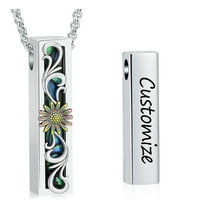 Urn Necklaces for Ashes Stainless Steel Bar Ashes Necklaces for Women Sunflower / Tree of Life / Mountains Cremation Jewelry for Ashes Ashes Necklace for Human / Pet
