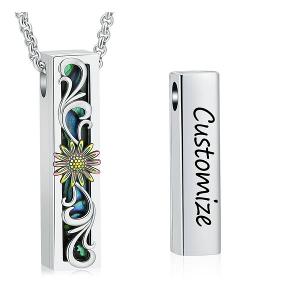 Urn Necklaces for Ashes Stainless Steel Bar Ashes Necklaces for Women Sunflower / Tree of Life / Mountains Cremation Jewelry for Ashes  Ashes Necklace for Human / Pet