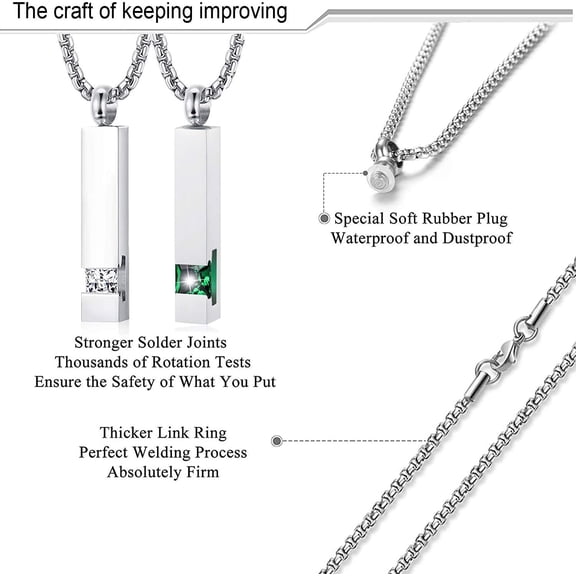 Urn Necklaces For Ashes Birthstone Cube Urns For Human Ashes Memorial Cremation Urn Locket Keepsake Ashes Jewelry[o3408]
