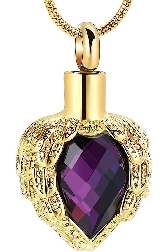 Urn Necklaces for Ashes Birthstone Heart Shape Urns for Human Ashes Memorial Cremation Urn Locket Keepsake Ashes Jewelry