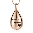 thumbnail image 1 of Urn Necklaces for Ashes Carved Always in my heart Teardrop Keepsake Ashes Necklace Urn Pendant Cremation Memorial Jewelry, 1 of 7