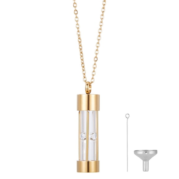 Urn Necklaces for Ashes Glass Perfume Bottle Pendant 304 Stainless Steel Cbale Chain Necklaces Jewelry Charm Urn Ashes Memorial