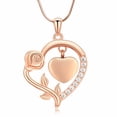 thumbnail image 1 of Urn Necklaces for Ashes - Rose Flower Heart Cremation Pendant Necklace Stainless Steel Urn Lockets Ashes Memorial Keepsake Jewelry Gifts for Women, 1 of 5