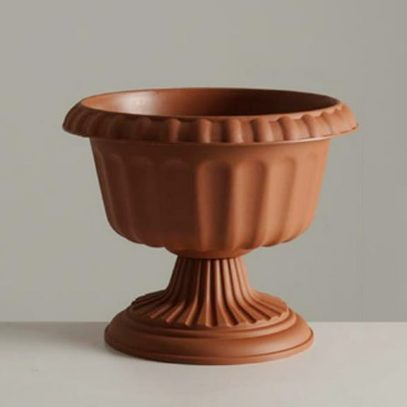 Urn Planters for Outdoor Plants Classic Roman Pillar Planter Decorative Plastic Flower Pot Vintage Style Indoor Outdoor Home Garden Porch Decor (Red)