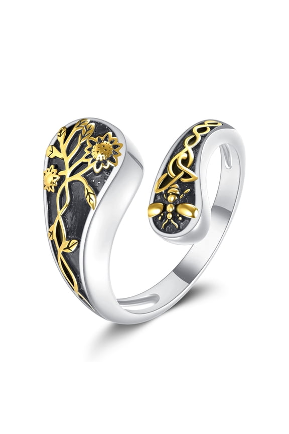 Urn Ring for Ashes Sterling Silver Sunflower Cremation Rings Memorial Keepsakes Jewelry Gifts for Human Pet Loved Ones