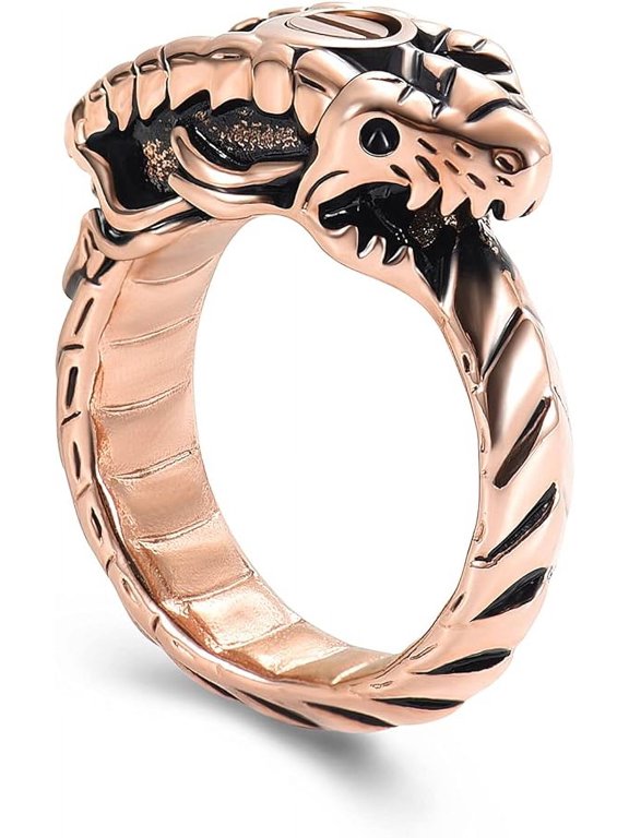 Urn Rings for Ashes for Women - Ouroboros Cremation Jewelry Ring for Human Ashes of Loved Ones Cremation Ring Gift for Mom Keepsake Rings
