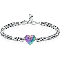 Urn for Ashes Heart Bracelet for Women Stainless Steel Cremation Bangle Jewelry Adjustable Keepsake Memorial Bracelet