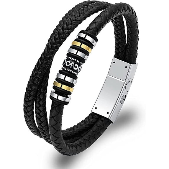 Cross Double-Row Braided Leather Urn Bracelet for Ashes for Men Boys Handmade Braided Rope Urn Bracelet Cuff Ashes Bangle