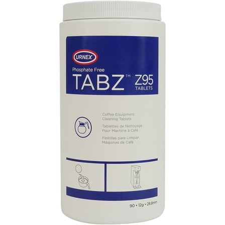 Urnex Tabz Z95 Tablets, Coffee Equipment Cleaning Tablets (90 Count / 12 grams / 28.8 mm)
