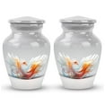 thumbnail image 1 of Urns For Human Ashes Adult Female Mom - Cremation Urns For Burial - Small Urns For Human Ashes Keepsake - Cremation Urns For Adult Ashes Women - White Phoenix Funeral Urn (Size-3",2 Pcs), 1 of 5