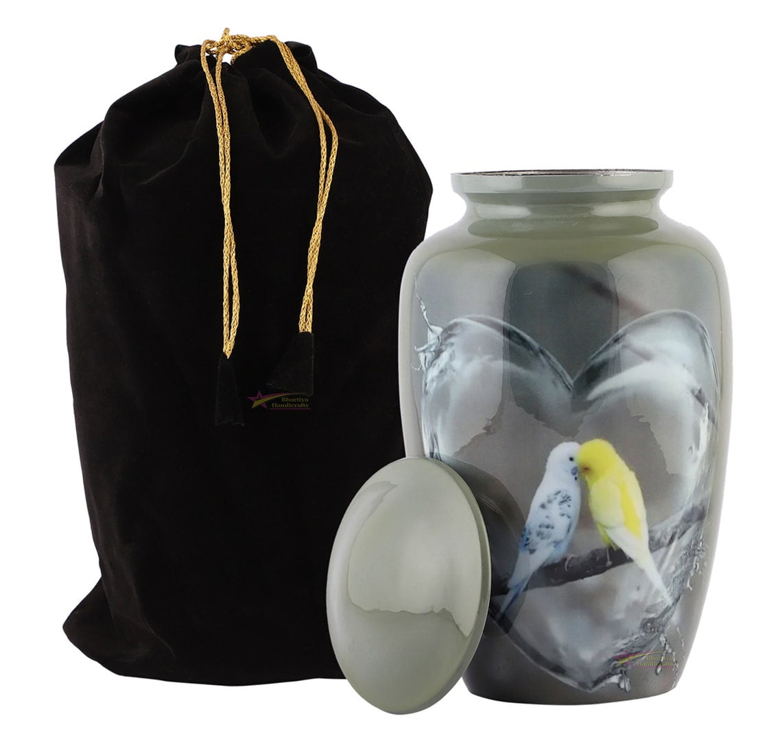 Urns for Human Ashes Adult Size Handcrafted Cremation Funeral Burial Decorative Urns with Velvet Bag – Secure Screw Top Seal - Protective Coating 200Cu/In