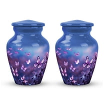 Urns For Women Human Ashes - Cremation Urn Human Ashes - Purple Urns - Butterfly Urn - Funeral Cremation Urns For Ashes - Cremation Urns For Adults - Memorial Keepsake (Size -3Inch,2Pcs)