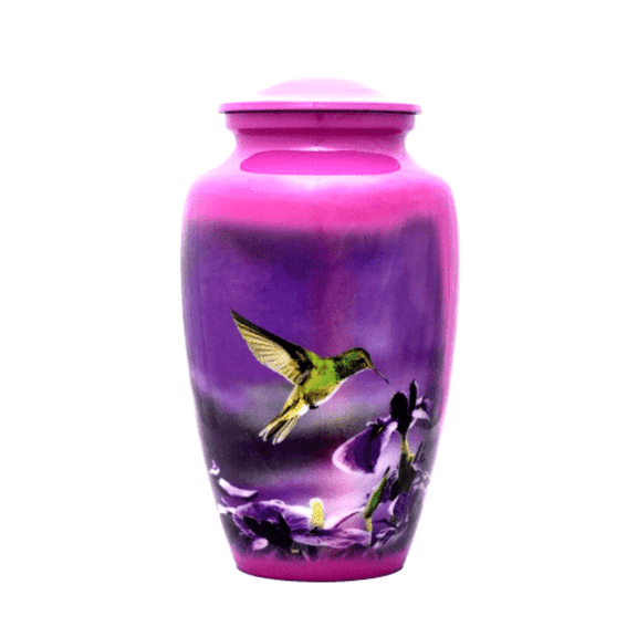 Global International Cremation Urn, Purple, Aluminium, 10.5" x 6" x 6"