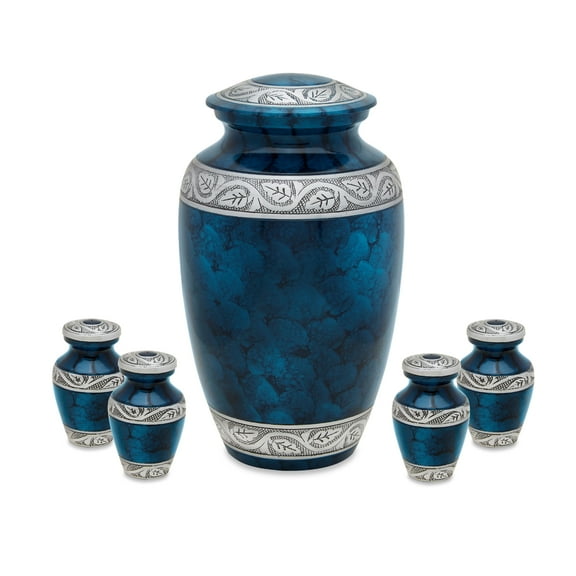UrnsDirect2U Tortoise Blue Adult Urn with 4 Tokens