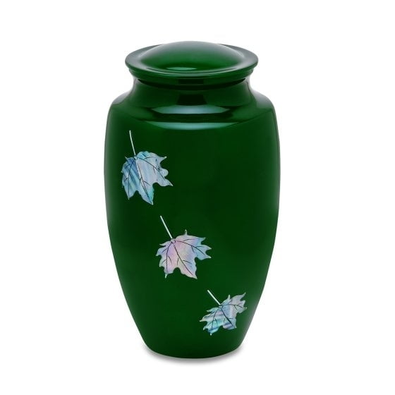 Urnsdirect2u 7408-10 Mop Falling Leaves Adult Urn, Green - Walmart.com