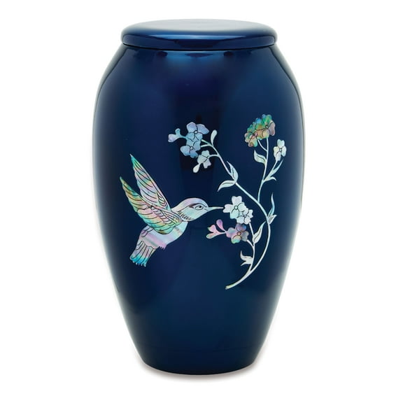 Urnsdirect2u Blue Hummingbird Adult Cremation Urn, 220 cubic inches
