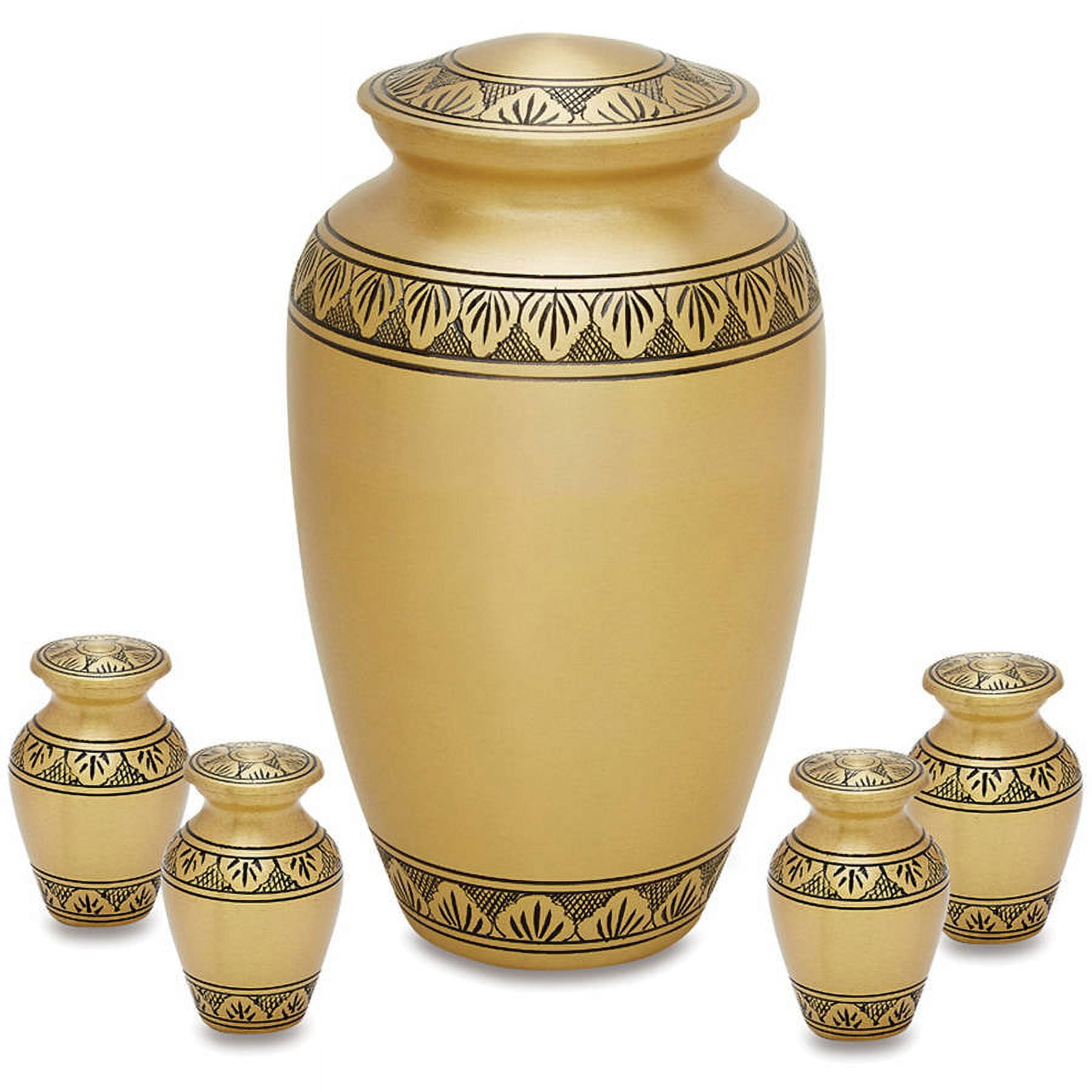 Urnsdirect2u Dignity Bronze Adult Cremation Urn with 4 Tokens