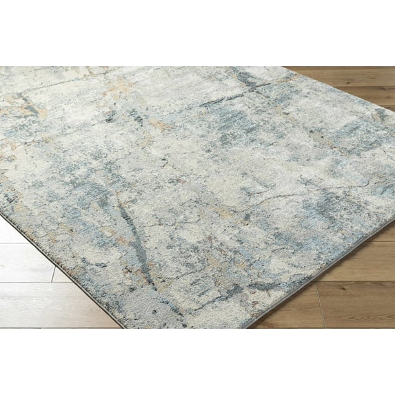 Urowo Contemporary Area Rug - Peach, Light Gray, Gray - 10' x 14'