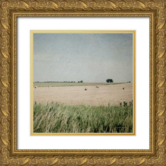 Urquhart, Elizabeth 26x26 Gold Ornate Wood Framed with Double Matting Museum Art Print Titled - Neutral Country II Crop