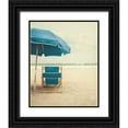 thumbnail image 1 of Urquhart, Elizabeth 26x32 Black Ornate Wood Framed with Double Matting Museum Art Print Titled - Under the Umbrella II - Bright Turquoise, 1 of 4