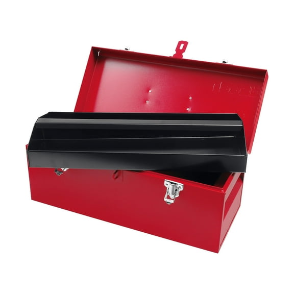 Urrea Industrial 18 In Metal Tool Box With Plastic Handle And Metallic Tray