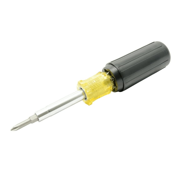 Urrea Interchangeable Bit Cushion Grip Screwdriver 6 In One, 1/4 In And 5/16 In Bits