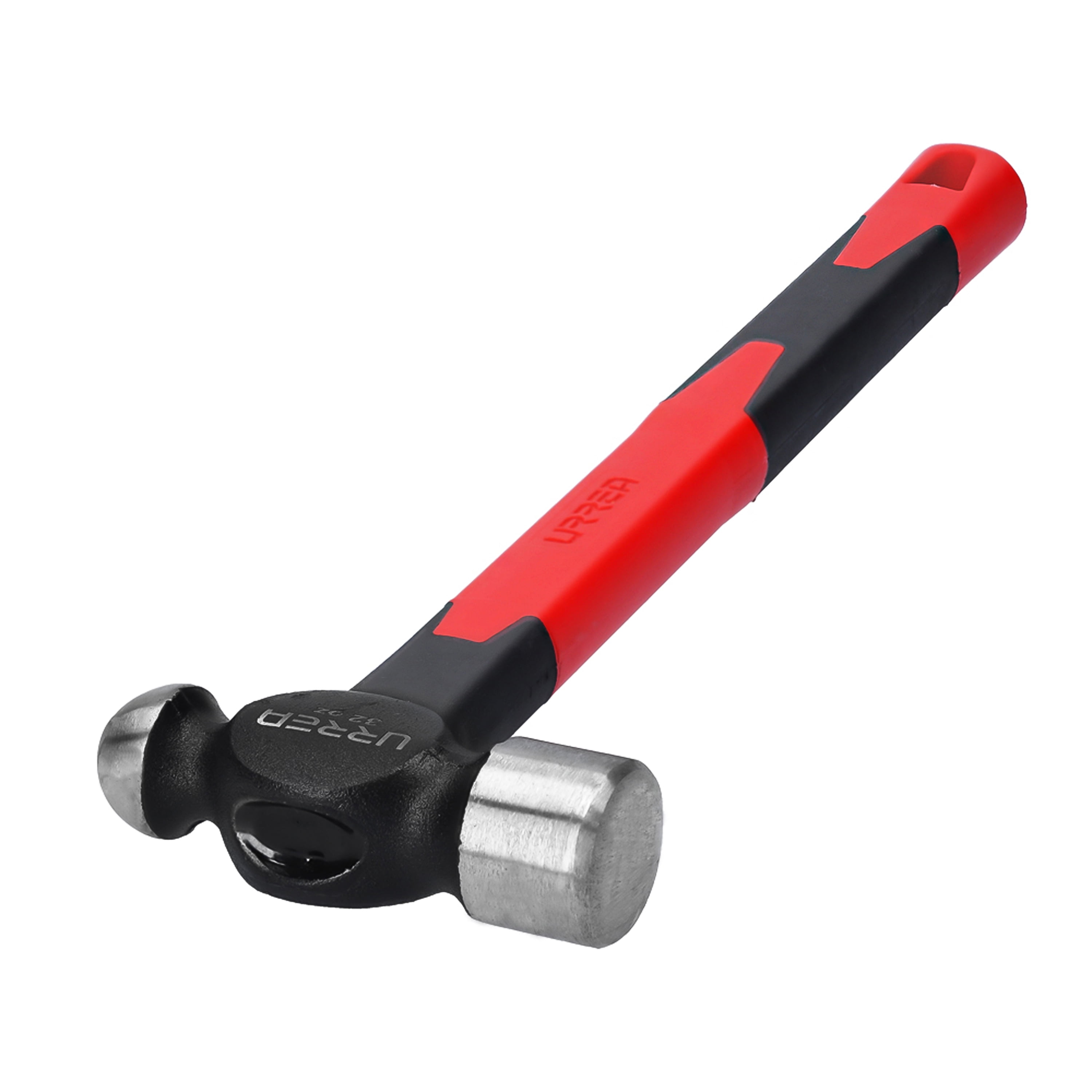 Urrea Polished Ball Pein Head Hammer With 13 In Fiberglass Handle, 8 Oz Head Weigth