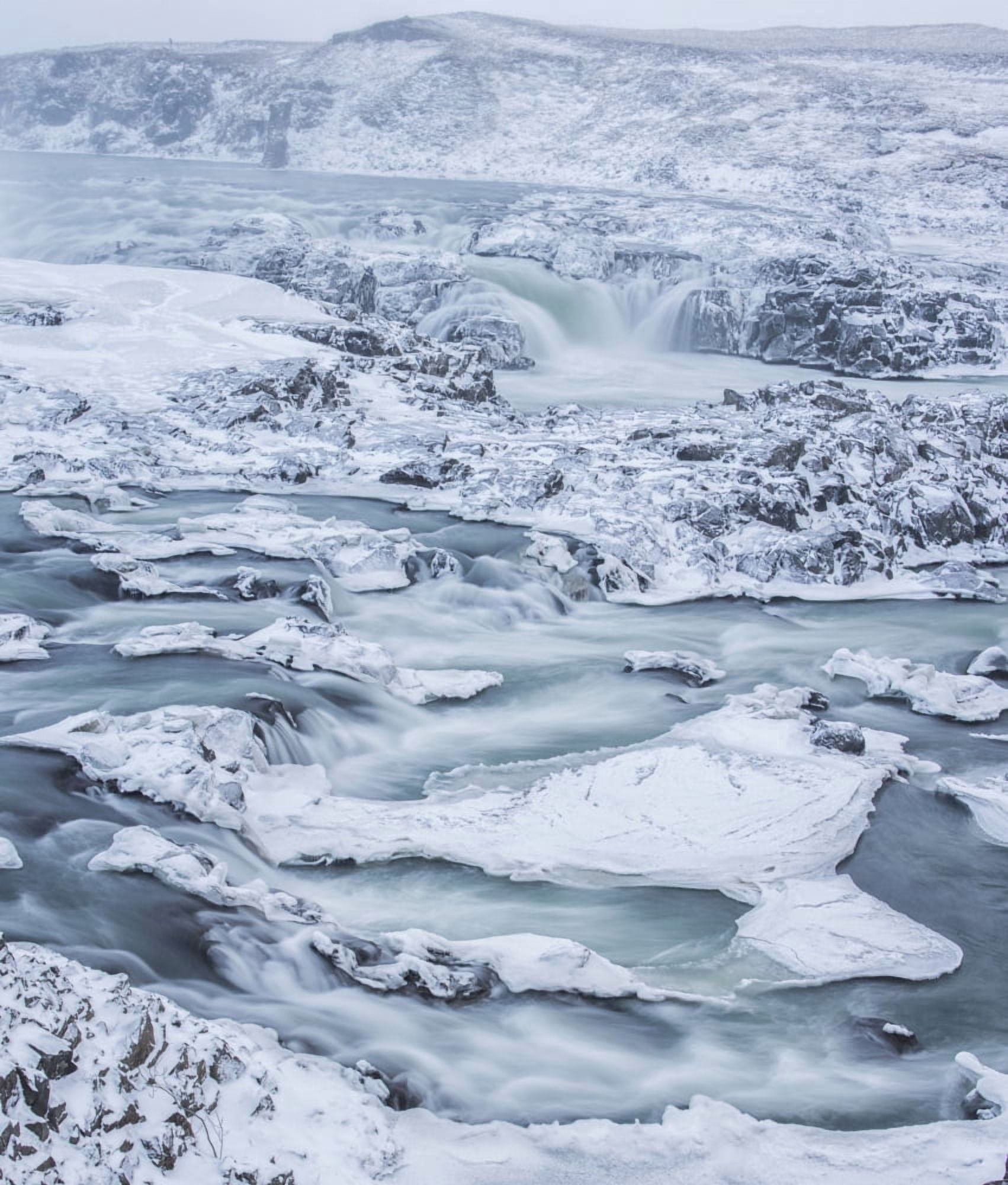 Urrioafoss a waterfall in southern Iceland lies just off the Ring Road Iceland Canvas Art - Robert Postma Design Pics (14 x 16)