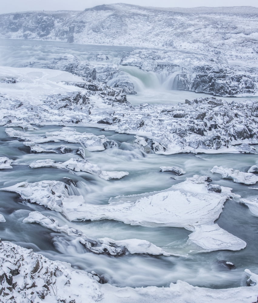 Urrioafoss a waterfall in southern Iceland lies just off the Ring Road Iceland Canvas Art - Robert Postma Design Pics (28 x 32)