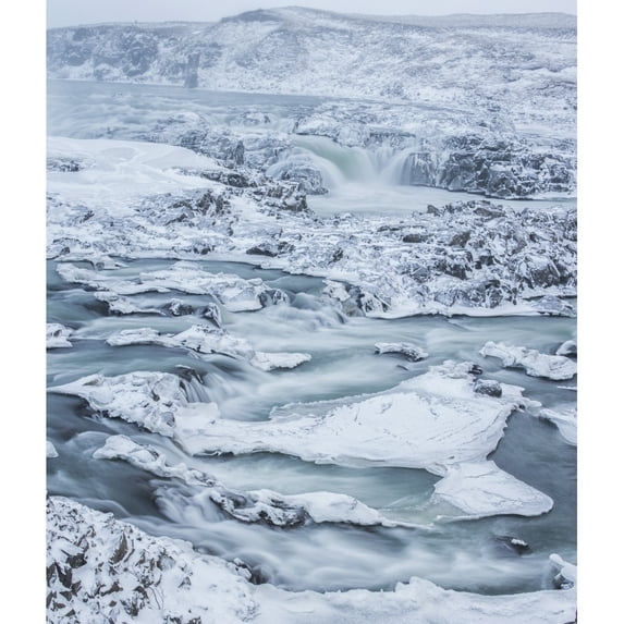 Urrioafoss a waterfall in southern Iceland lies just off the Ring Road; Iceland Poster Print