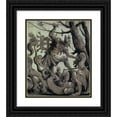 thumbnail image 1 of Urs Graf 15x17 Black Ornate Wood Framed Double Matted Museum Art Print Titled - Saint George Fighting the Dragon (1520), 1 of 5