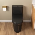 thumbnail image 1 of Ursa 12 in. Rough In 1-Piece 1.1/1.6 GPF Dual Flush Elongated ADA Compliant Height Toilet in Black with Soft Closed Seat, 1 of 11