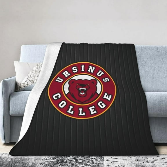 Ursinus College Logo Fleece Blanket, Very Soft Microfiber Flannel Blanket for Couch Warm and Cozy for All Seasons
