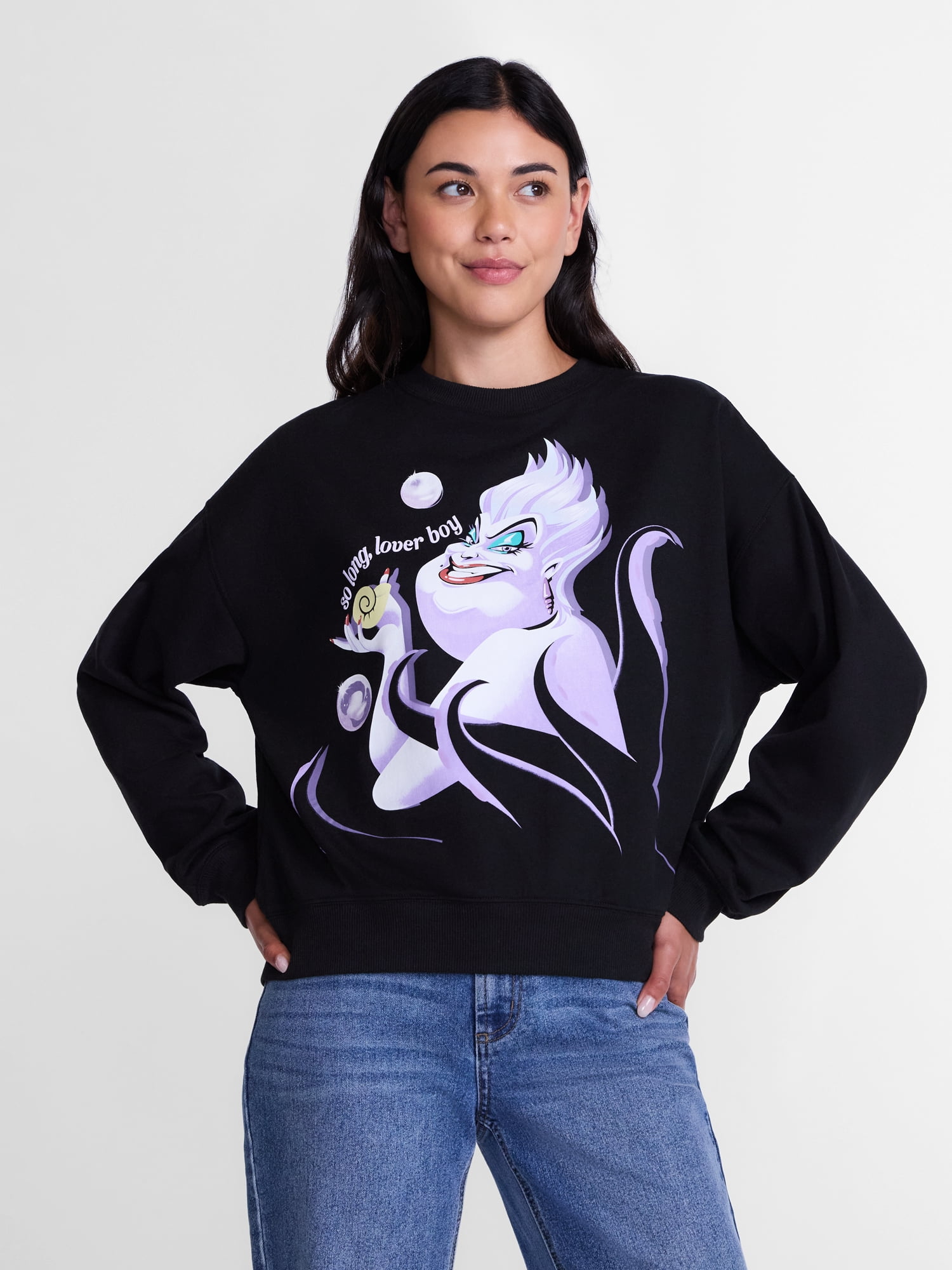 Disney The Little Mermaid Women's Ursula Halloween Graphic Sweatshirt, Sizes XXS-XXL
