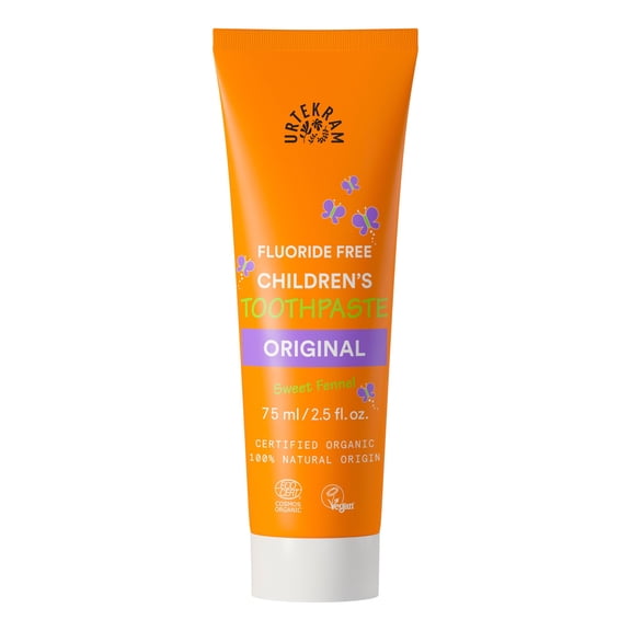 Urtekram Childrens Toothpaste Liquorice 75 ml - No Fluoride - 100% Ingredients of Natural Origin